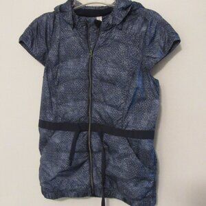 Lululemon Spring Fling Puffy Women Sz 6 Goose Down Hooded Vest Inkwell Sashiko